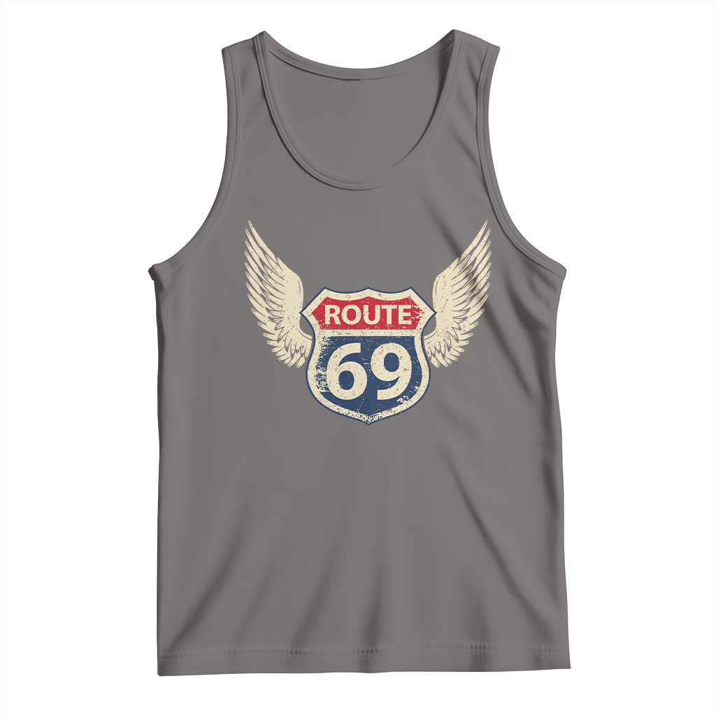 Vintage Route 69 Highway Road Trip Sign Tank Top