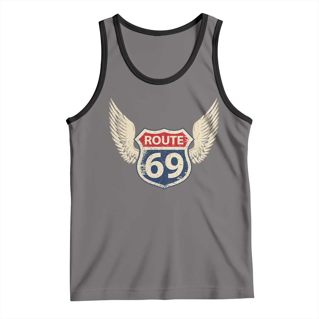 Vintage Route 69 Highway Road Trip Sign Tank Top