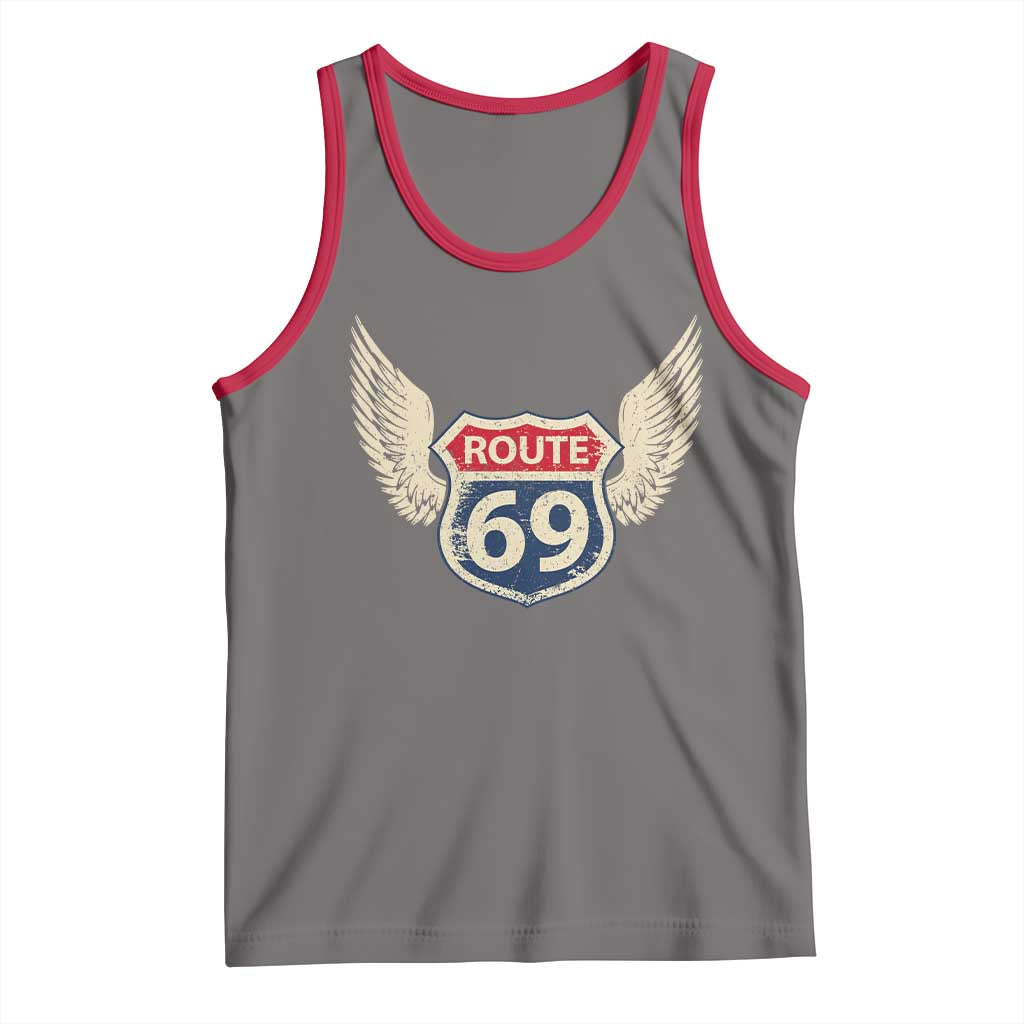 Vintage Route 69 Highway Road Trip Sign Tank Top