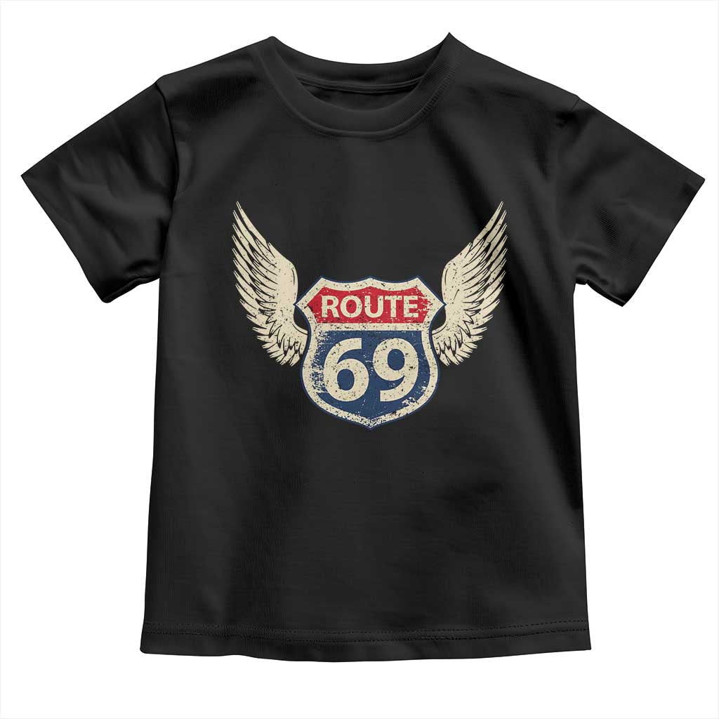 Vintage Route 69 Highway Road Trip Sign Toddler T Shirt