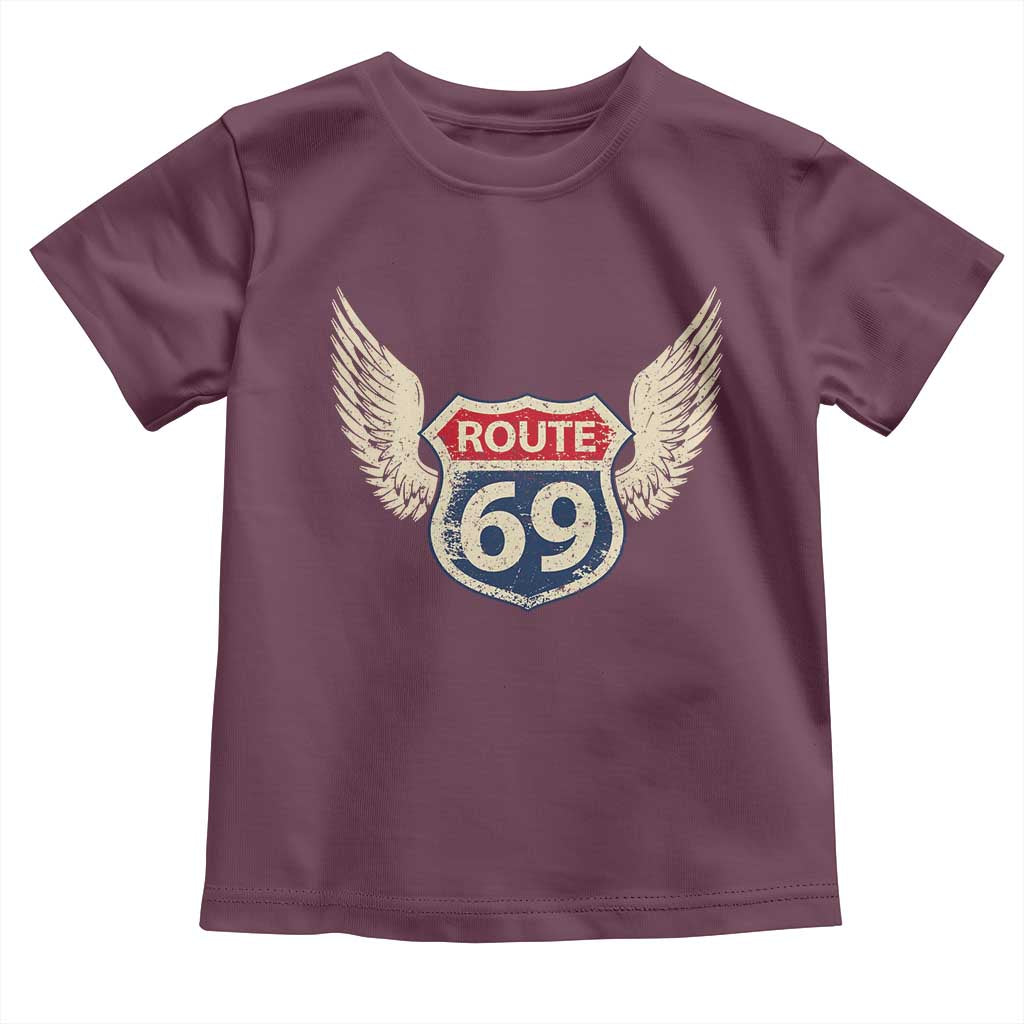 Vintage Route 69 Highway Road Trip Sign Toddler T Shirt