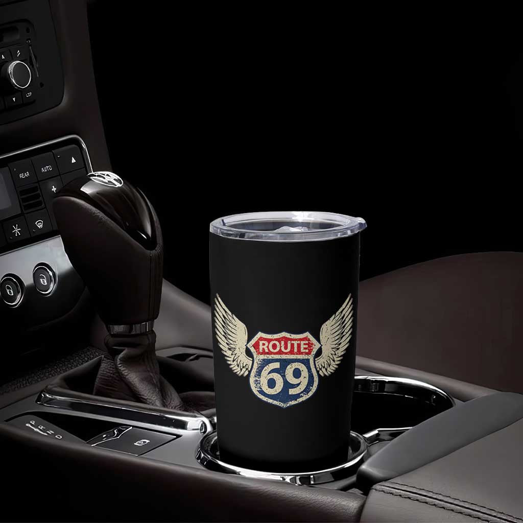 Vintage Route 69 Highway Road Trip Sign Tumbler Cup