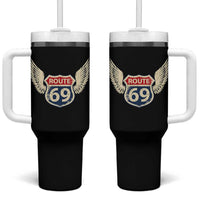 Vintage Route 69 Highway Road Trip Sign Tumbler With Handle