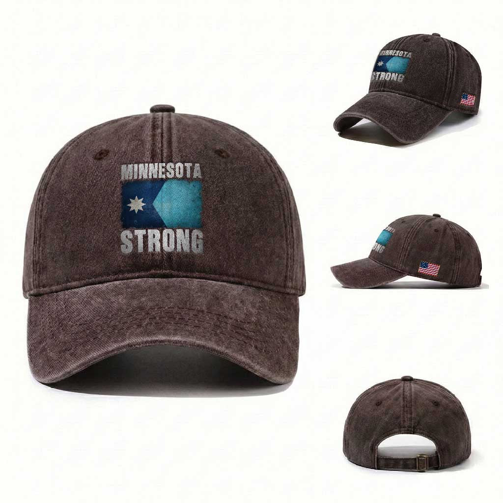 Minnesota Strong Washed Cotton Baseball Cap MN State Pride Community Resistance