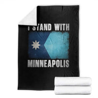 I Stand With Minneapolis Throw Blanket Social Justice and Immigration Protest MN Flag