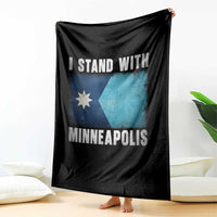 I Stand With Minneapolis Throw Blanket Social Justice and Immigration Protest MN Flag