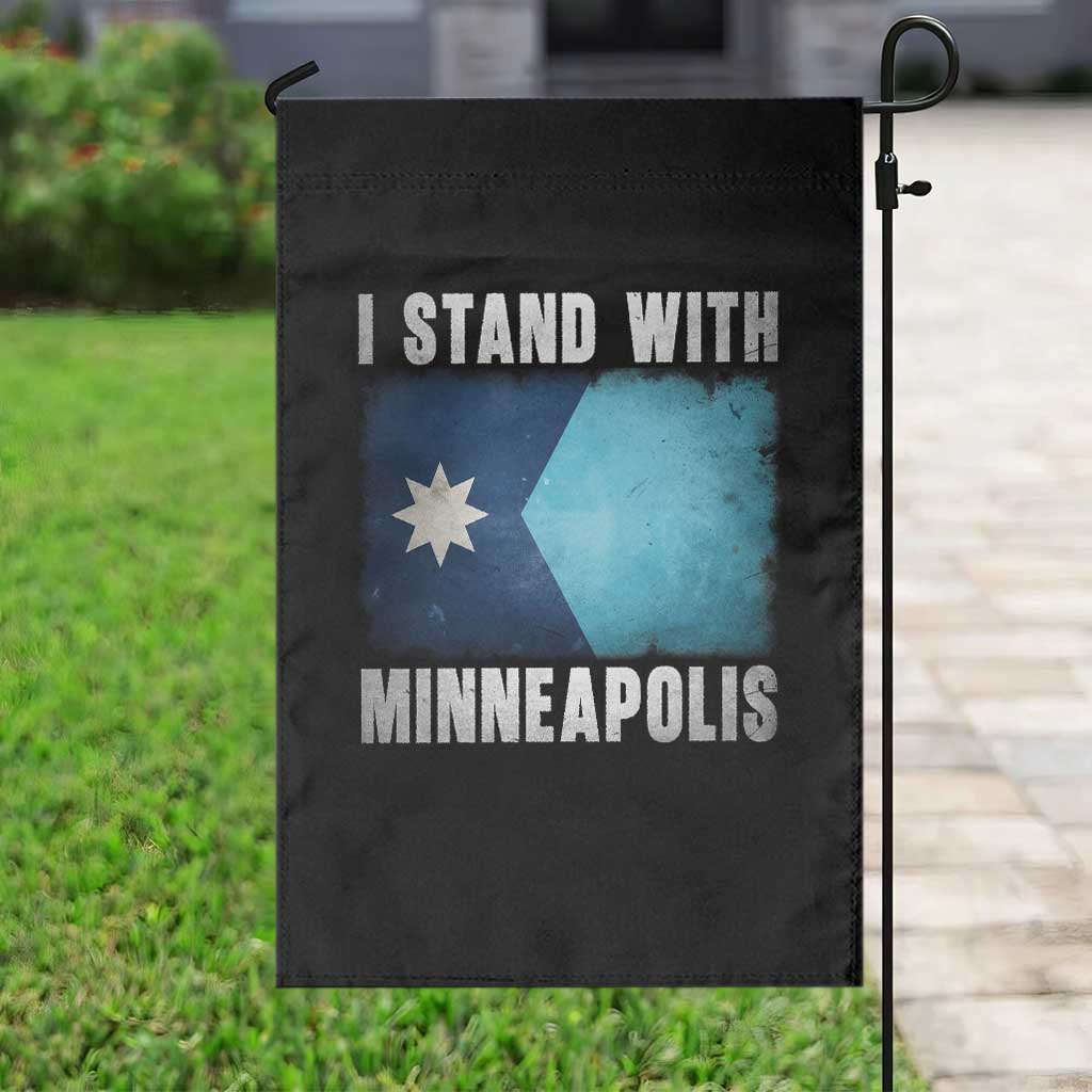 I Stand With Minneapolis Garden Flag Social Justice and Immigration Protest MN Flag