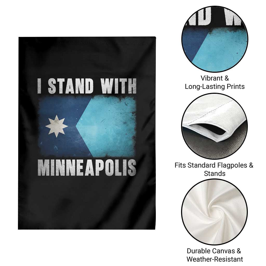 I Stand With Minneapolis Garden Flag Social Justice and Immigration Protest MN Flag