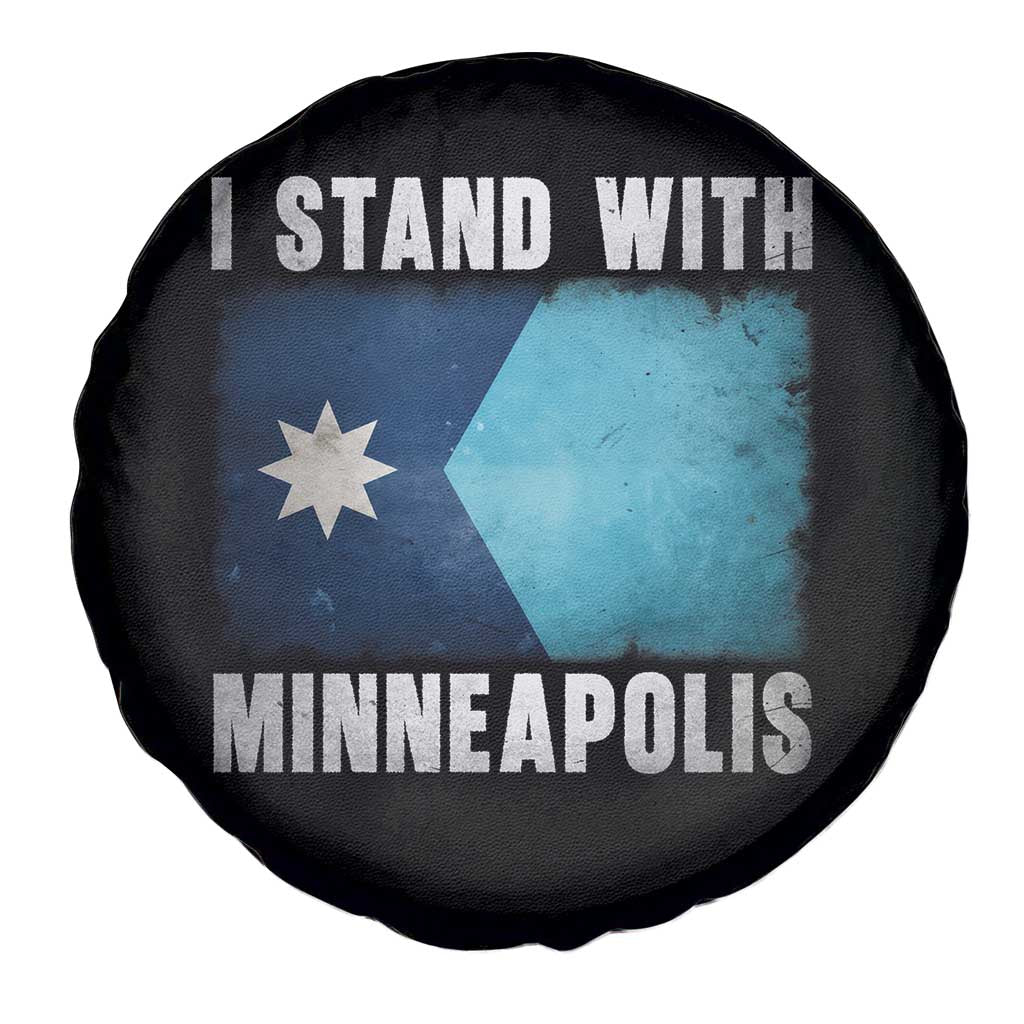 I Stand With Minneapolis Spare Tire Cover Social Justice and Immigration Protest MN Flag