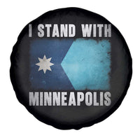 I Stand With Minneapolis Spare Tire Cover Social Justice and Immigration Protest MN Flag
