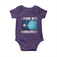 I Stand With Minneapolis Baby Onesie Social Justice and Immigration Protest MN Flag
