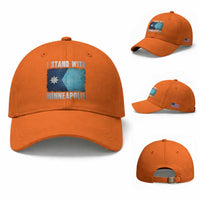 I Stand With Minneapolis Baseball Cap Social Justice and Immigration Protest MN Flag