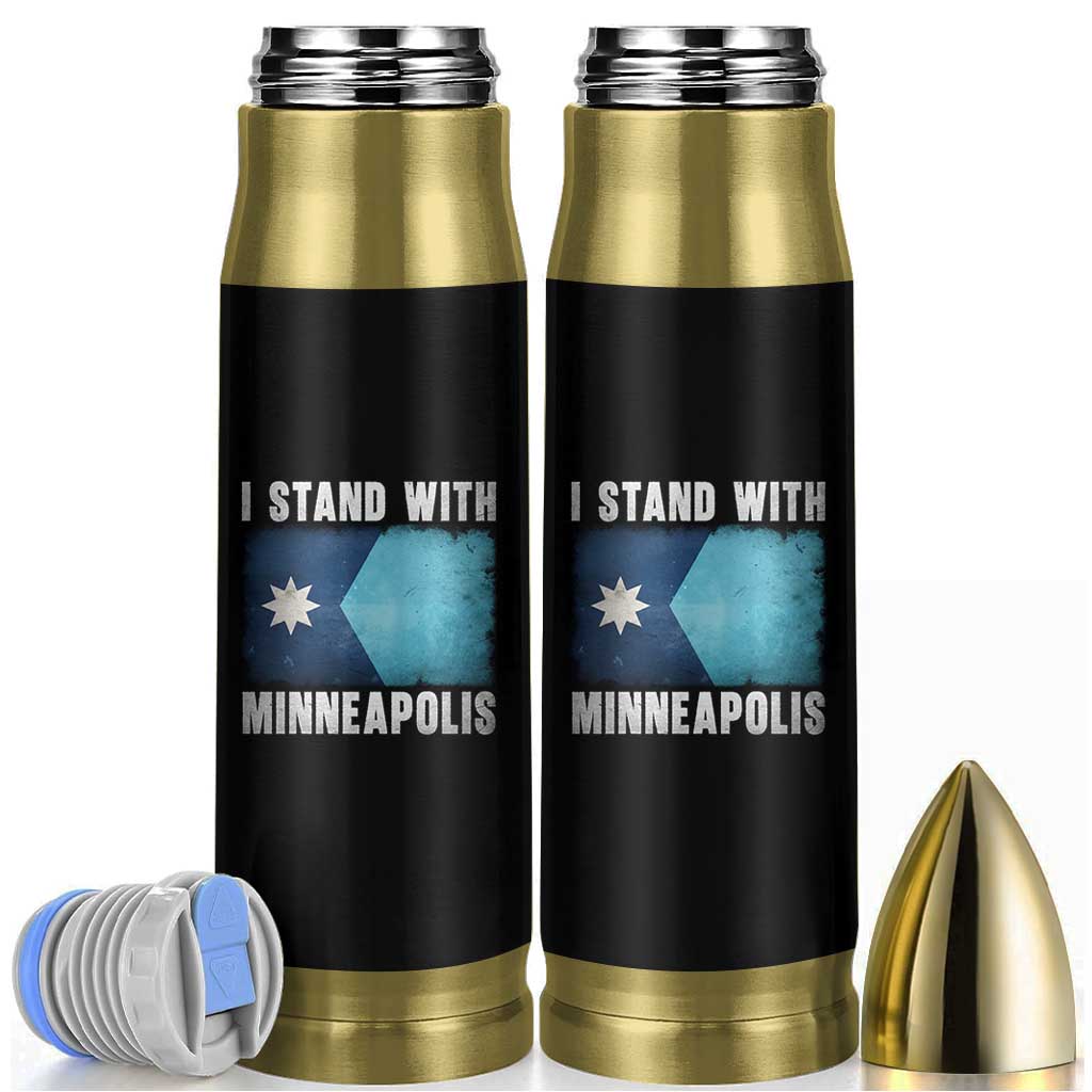 I Stand With Minneapolis Bullet Tumbler Social Justice and Immigration Protest MN Flag