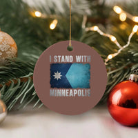I Stand With Minneapolis Ceramic Ornament Social Justice and Immigration Protest MN Flag