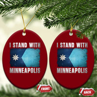 I Stand With Minneapolis Ceramic Ornament Social Justice and Immigration Protest MN Flag