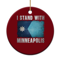 I Stand With Minneapolis Ceramic Ornament Social Justice and Immigration Protest MN Flag