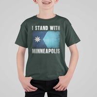 I Stand With Minneapolis T Shirt For Kid Social Justice and Immigration Protest MN Flag