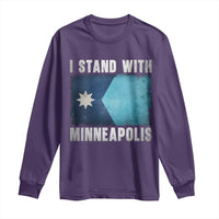 I Stand With Minneapolis Long Sleeve Shirt Social Justice and Immigration Protest MN Flag