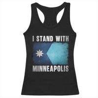 I Stand With Minneapolis Racerback Tank Top Social Justice and Immigration Protest MN Flag