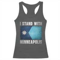 I Stand With Minneapolis Racerback Tank Top Social Justice and Immigration Protest MN Flag