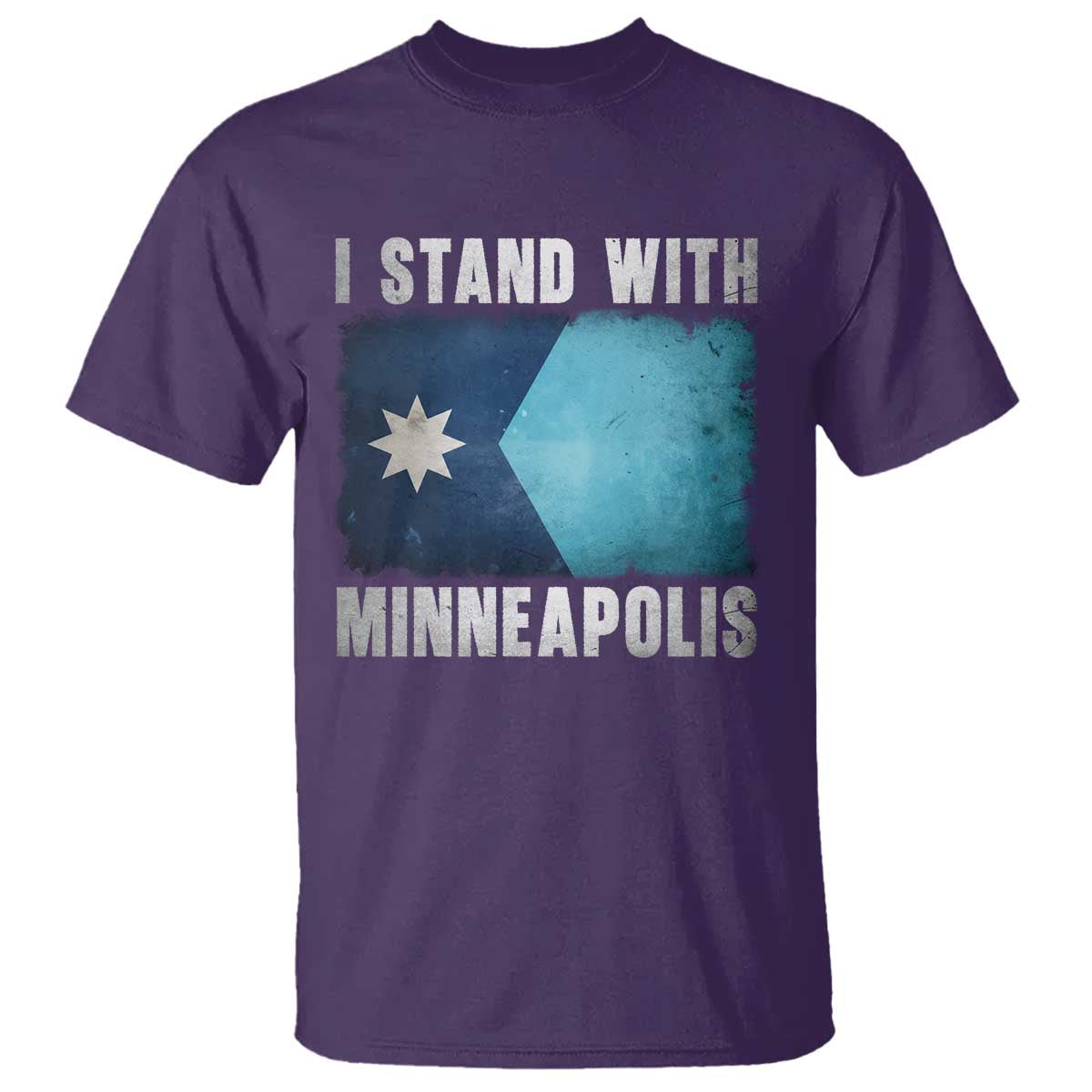 I Stand With Minneapolis T Shirt Social Justice and Immigration Protest MN Flag