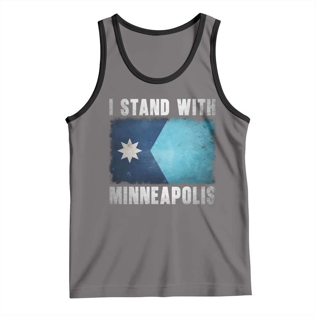 I Stand With Minneapolis Tank Top Social Justice and Immigration Protest MN Flag