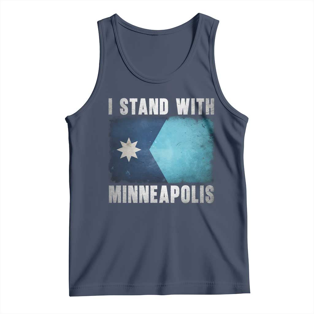 I Stand With Minneapolis Tank Top Social Justice and Immigration Protest MN Flag