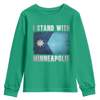 I Stand With Minneapolis Youth Sweatshirt Social Justice and Immigration Protest MN Flag
