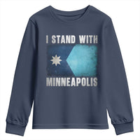 I Stand With Minneapolis Youth Sweatshirt Social Justice and Immigration Protest MN Flag