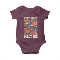 Stay Salty Melt Ice Baby Onesie Political Satire Pro Immigrant Protest Retro Floral