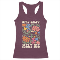 Stay Salty Melt Ice Racerback Tank Top Political Satire Pro Immigrant Protest Retro Floral