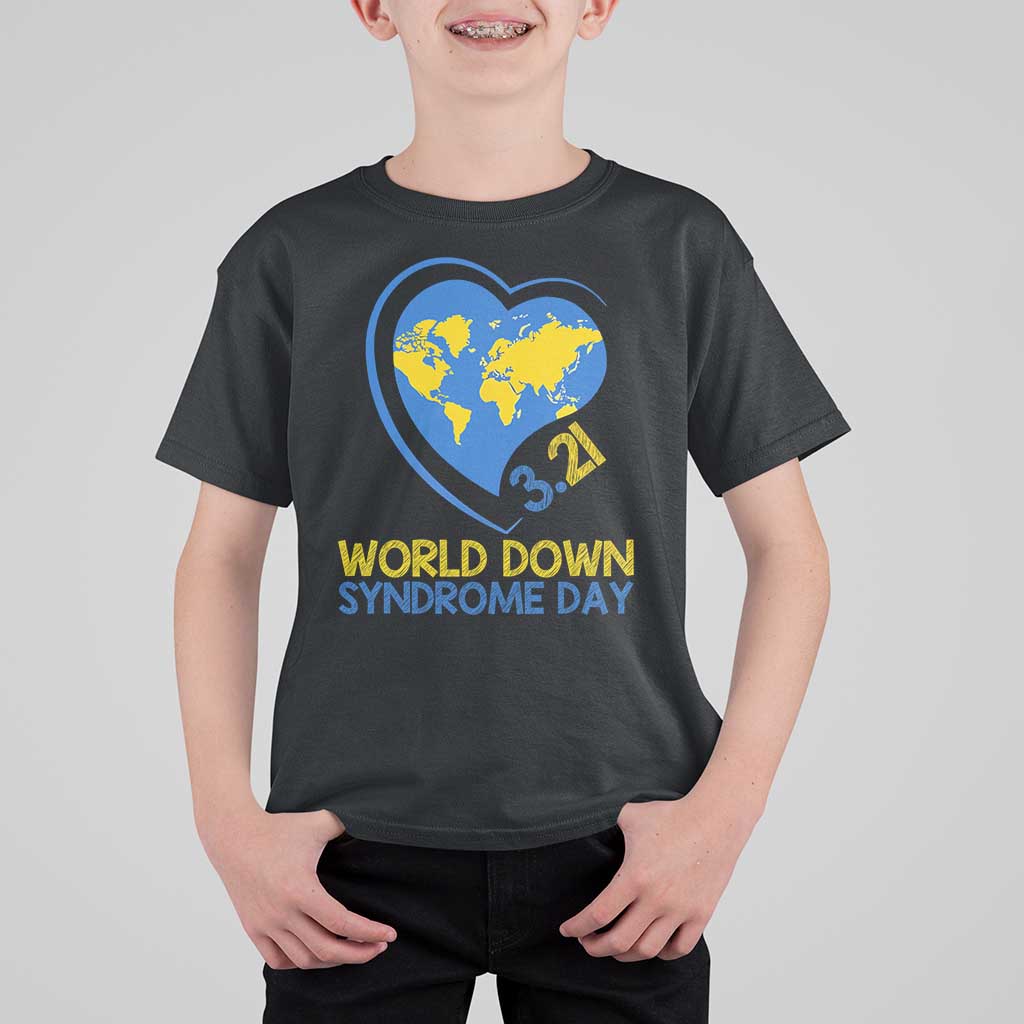 World Down Syndrome Day March 21 World Heart T Shirt For Kid