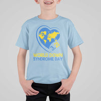 World Down Syndrome Day March 21 World Heart T Shirt For Kid