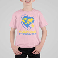 World Down Syndrome Day March 21 World Heart T Shirt For Kid