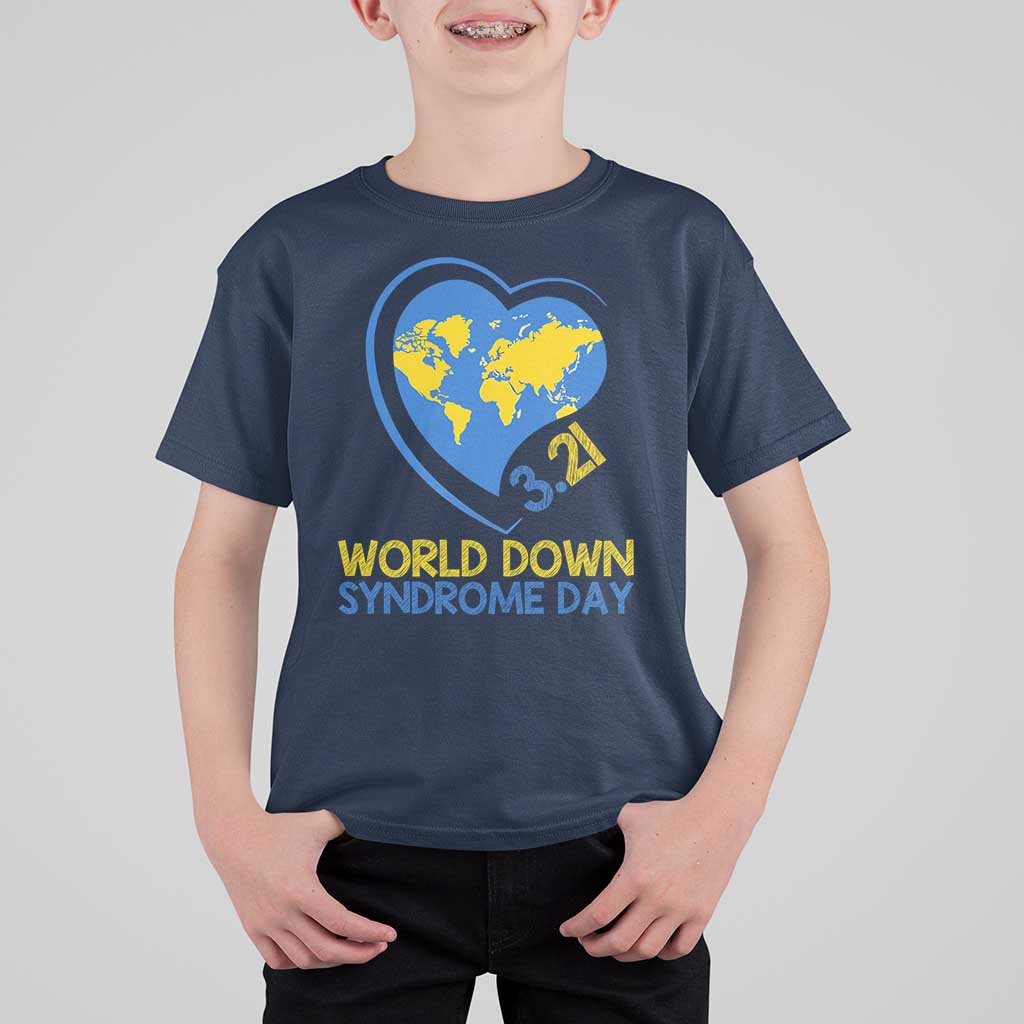 World Down Syndrome Day March 21 World Heart T Shirt For Kid