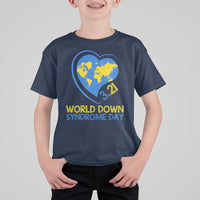 World Down Syndrome Day March 21 World Heart T Shirt For Kid