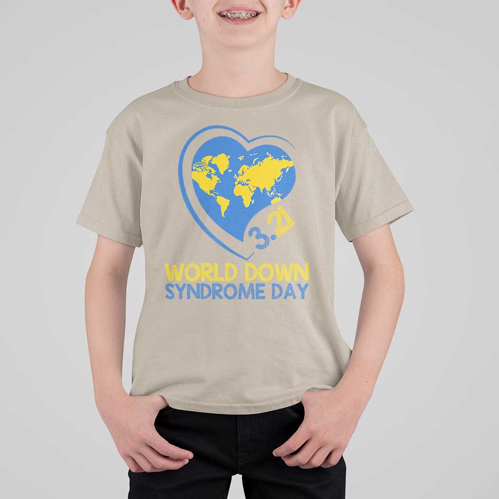 World Down Syndrome Day March 21 World Heart T Shirt For Kid