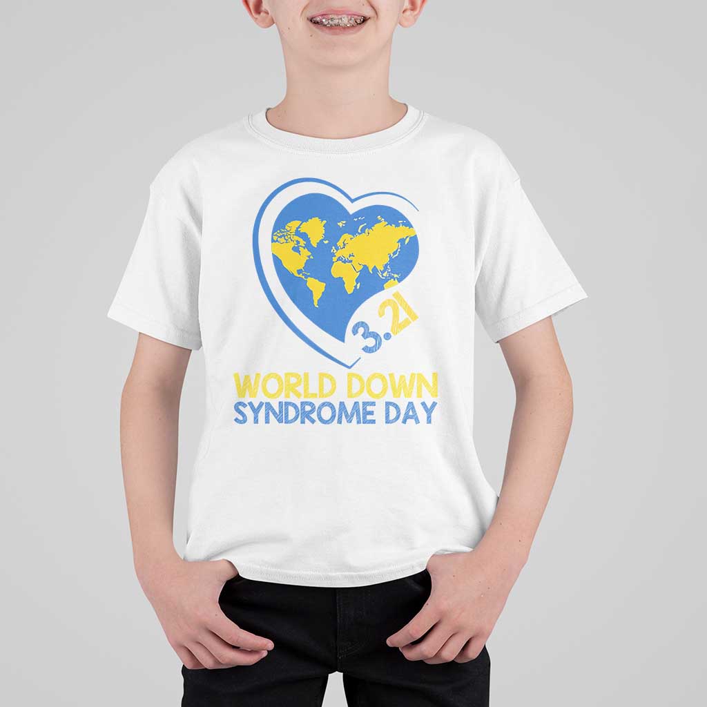 World Down Syndrome Day March 21 World Heart T Shirt For Kid