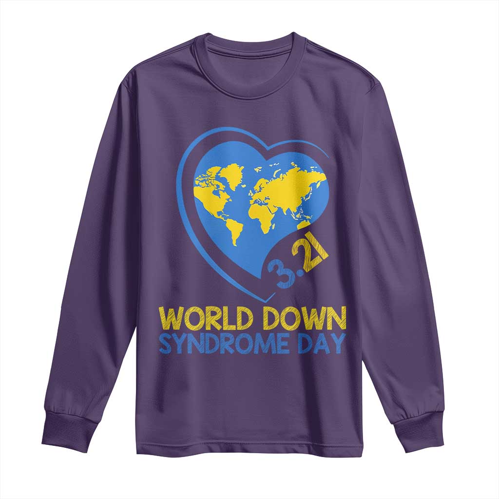 World Down Syndrome Day March 21 World Heart Long Sleeve Shirt
