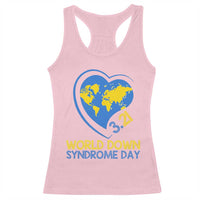 World Down Syndrome Day March 21 World Heart Racerback Tank Top