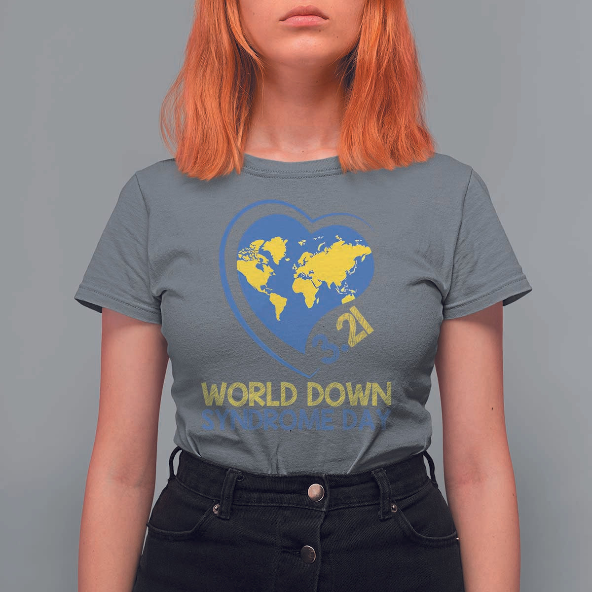 World Down Syndrome Day March 21 World Heart T Shirt For Women