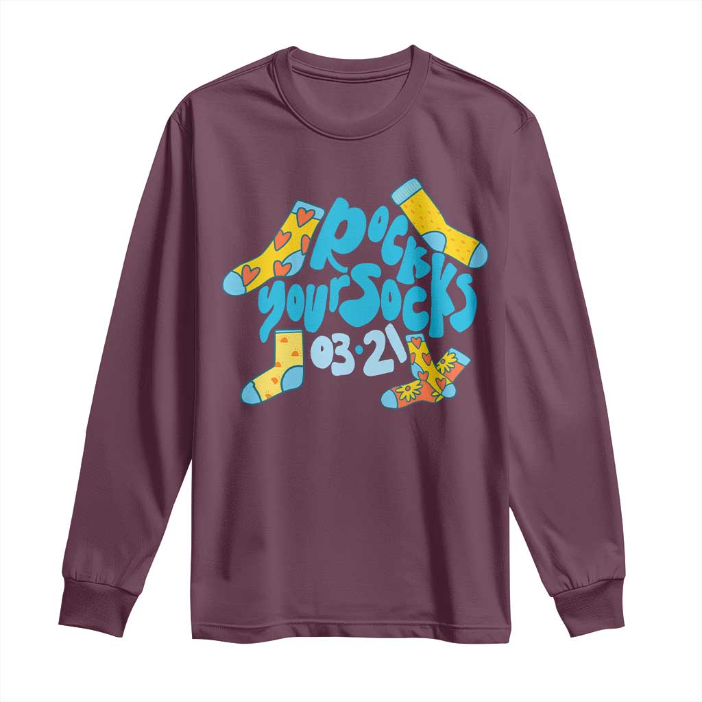 Rock Your Socks Long Sleeve Shirt Down Syndrome Awareness March 21