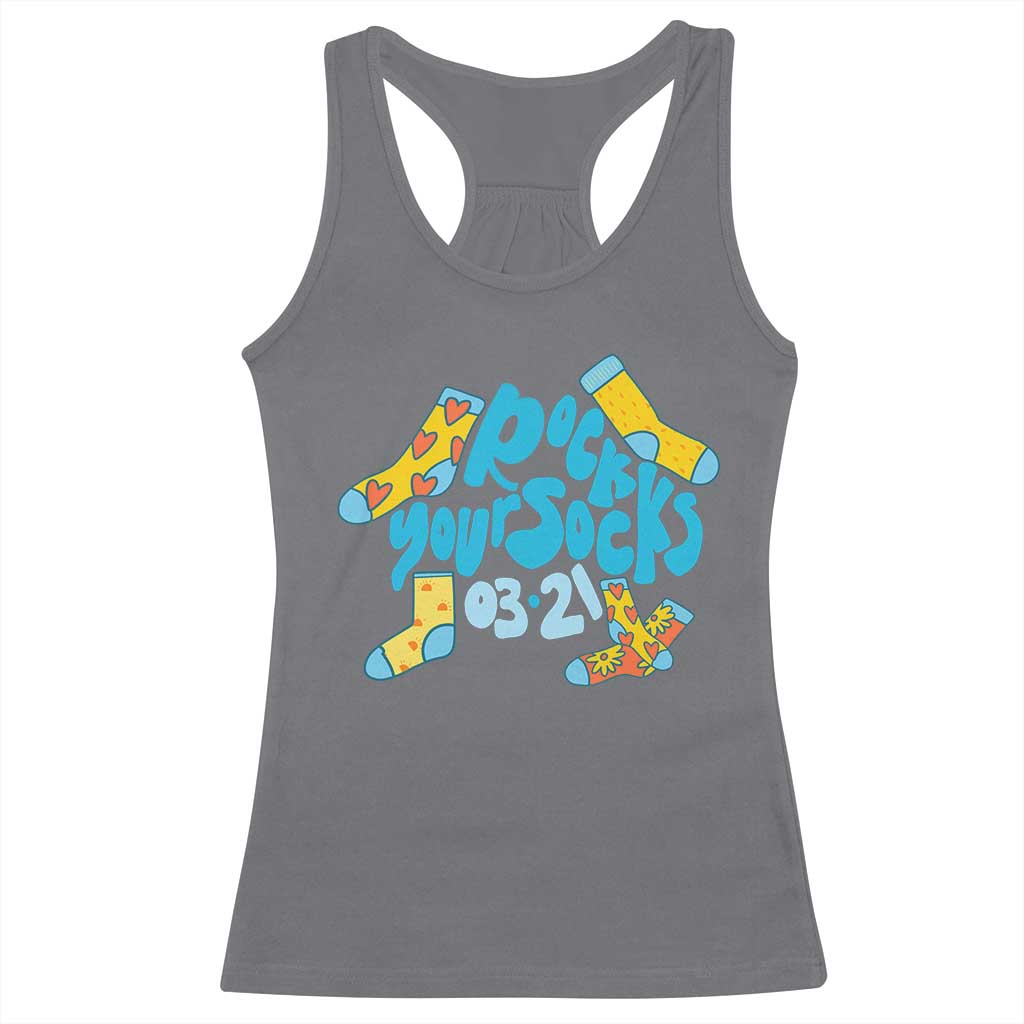 Rock Your Socks Racerback Tank Top Down Syndrome Awareness March 21