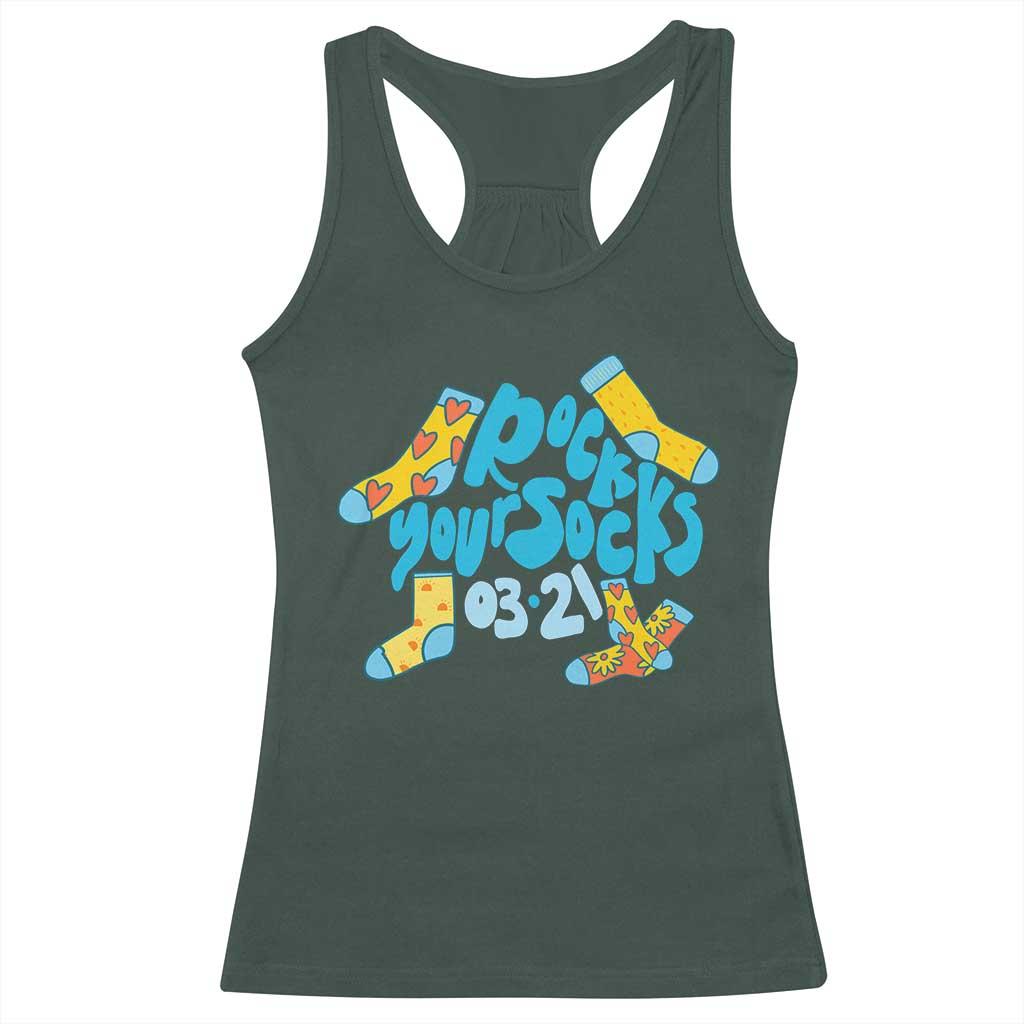 Rock Your Socks Racerback Tank Top Down Syndrome Awareness March 21