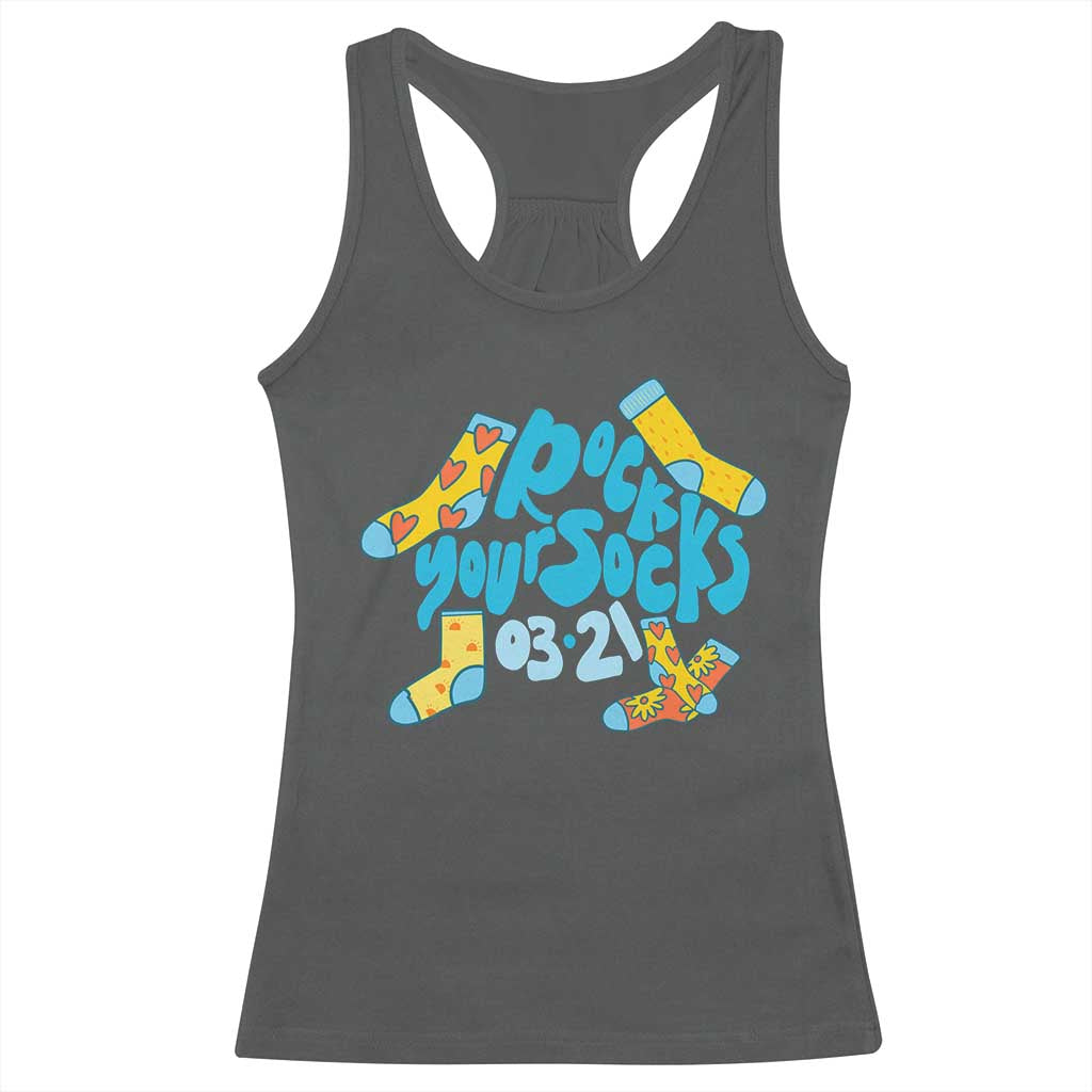 Rock Your Socks Racerback Tank Top Down Syndrome Awareness March 21