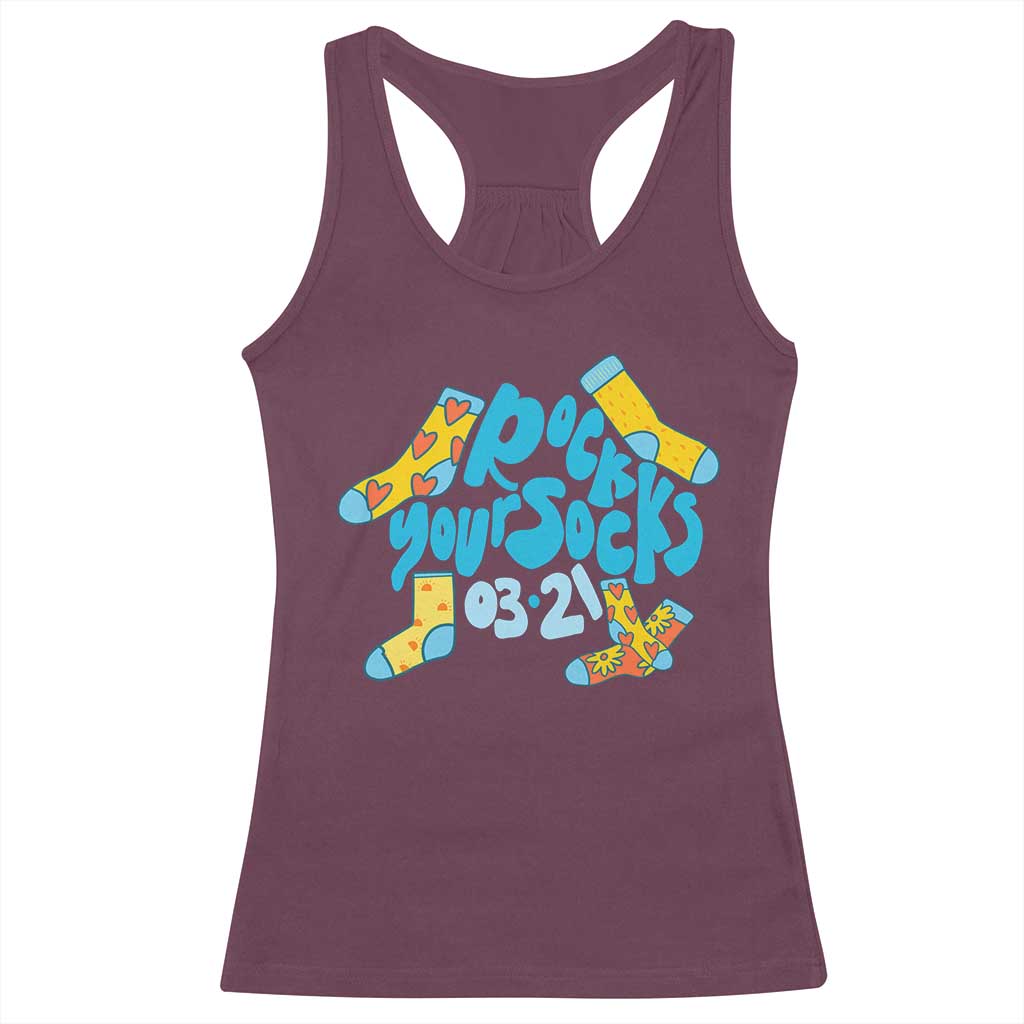 Rock Your Socks Racerback Tank Top Down Syndrome Awareness March 21