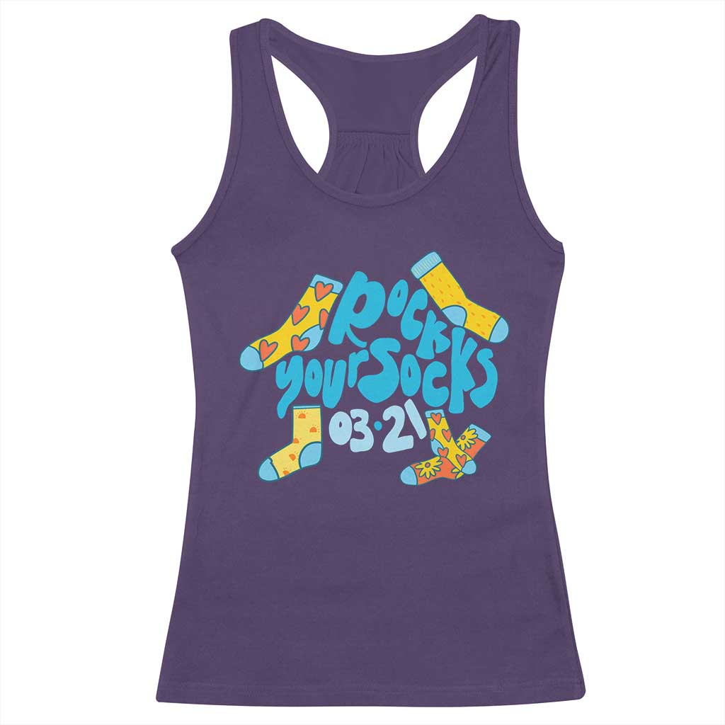 Rock Your Socks Racerback Tank Top Down Syndrome Awareness March 21