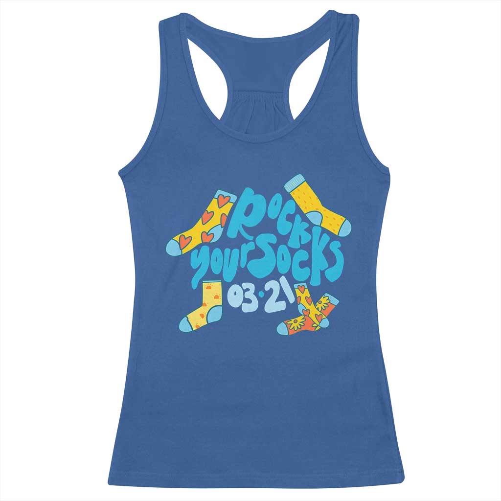 Rock Your Socks Racerback Tank Top Down Syndrome Awareness March 21