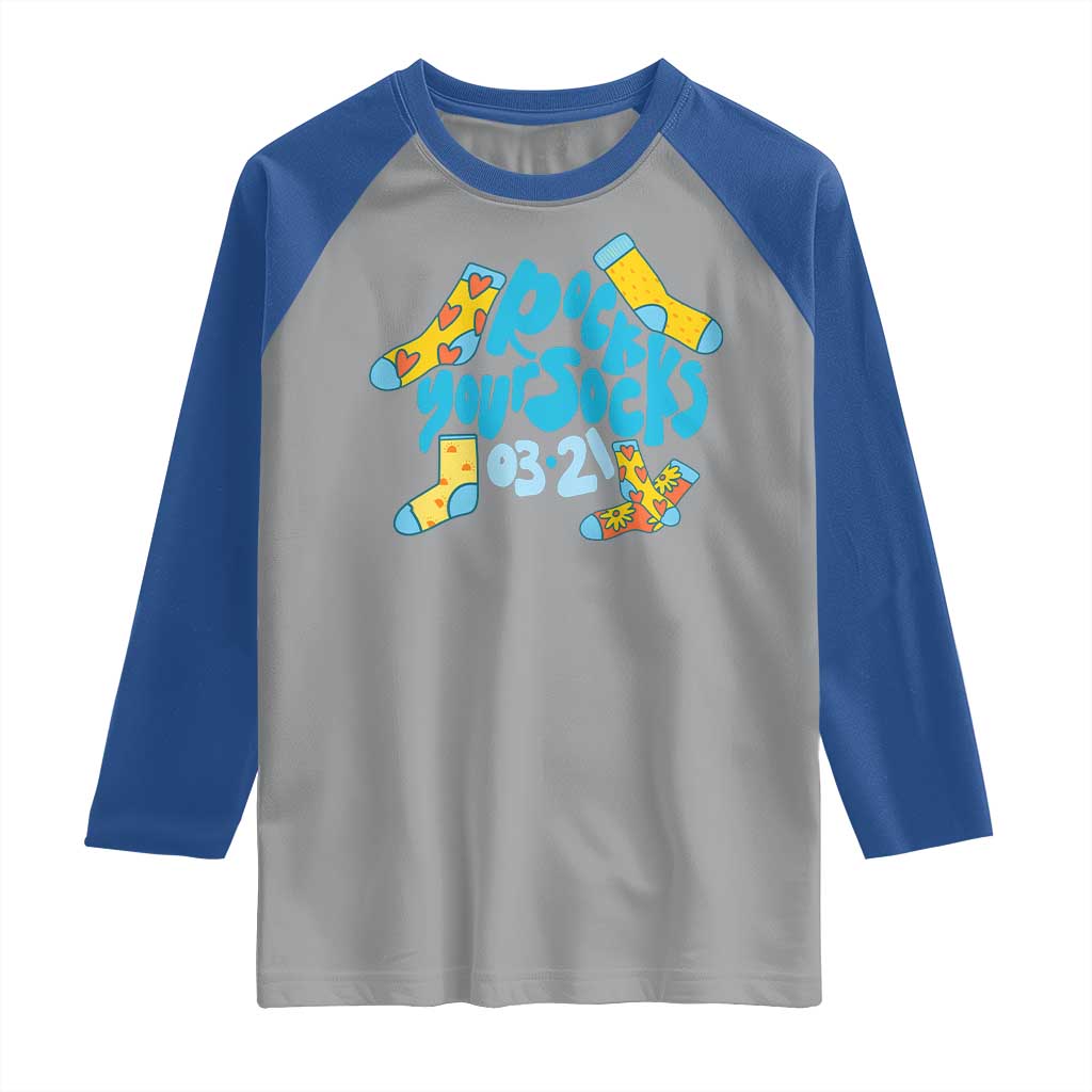 Rock Your Socks Raglan Shirt Down Syndrome Awareness March 21