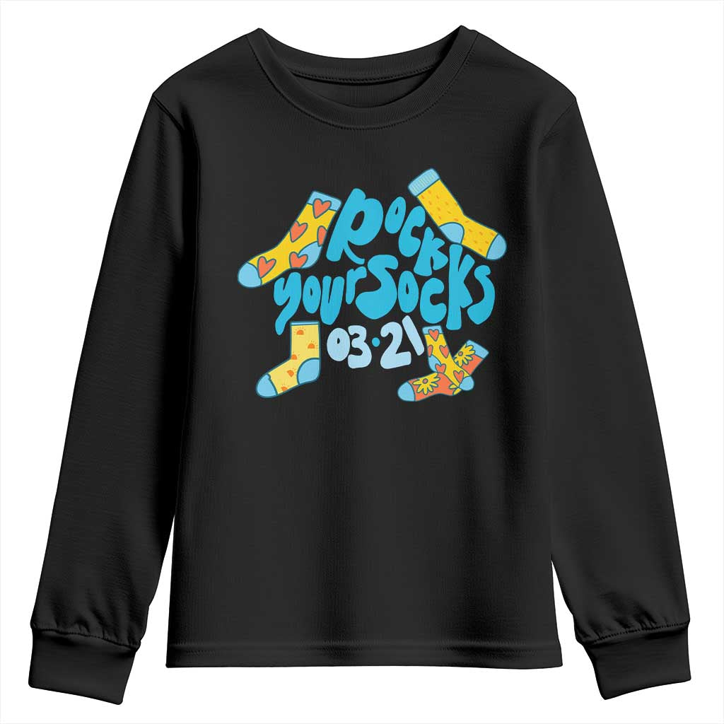 Rock Your Socks Youth Sweatshirt Down Syndrome Awareness March 21